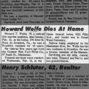 Howard Wolfe Obituary 