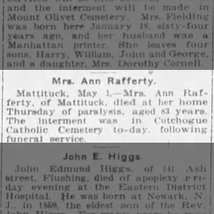 Obituary for Ann Rafferty