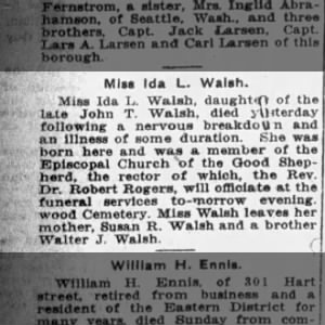 Obituary for Ida L. Walsh