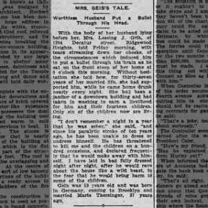 Mrs. Geib's Tale Brooklyn August 5, 1908. (Needs more research)